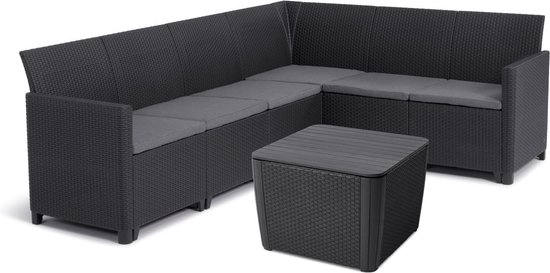 Keter Set mobilier de gradina Corfu II DUO BOX grafit - gri (Garnitura mobilier de gradina) - Preturi