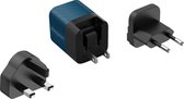 Energizer A20MUBL Multi Plug Oplader - Reisstekker (US, UK, EU) | 20W - 4A (Blauw)
