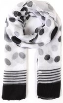 Dunne Sjaal met Stippen - 180x85 cm - Zwart en Wit