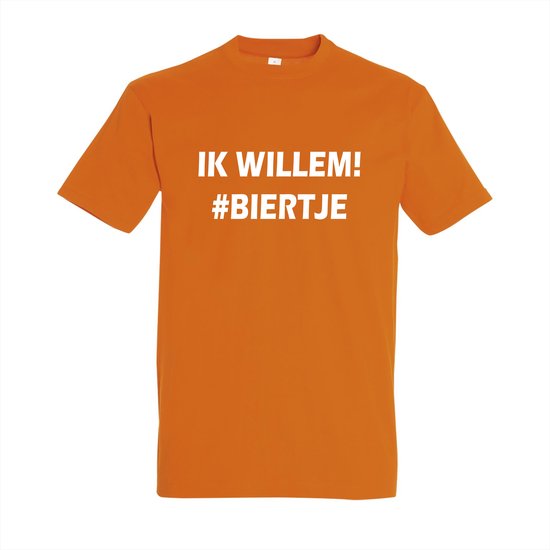 Koningsdag T-shirt Ik Willem #Biertje | S | Oranje