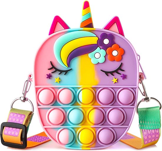 Pop it bag - Fidget toys - Sac Unicorn - Licorne - Rainbow pop it -  Anti-stress -... | bol.com