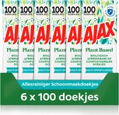 Ajax Plant Based allesreiniger schoonmaakdoekjes 6 x 100 pak