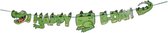 Slinger "Happy B-day!" Krokodil - Groen / Multicolor - Karton - 500 cm - Feestdecoratie - Dierenfeest - Dieren - Slinger - Vlaggenlijn - Party