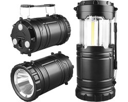 HOGA - Kampeerlamp - Campinglamp - Zwart - Lantaarn - Tentlamp - Oplaadbaar - Luxe - Duurzaam - Fel licht - Werklamp - Tafellamp - Camping