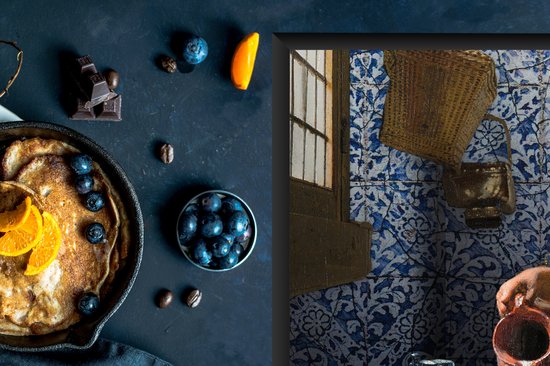 KitchenYeah® Inductie beschermer 60x52 cm - Melkmeisje - Delfts Blauw - Vermeer - Schilderij - Oude meesters - Kookplaataccessoires - Afdekplaat voor kookplaat - Inductiebeschermer - Inductiemat - Inductieplaat mat