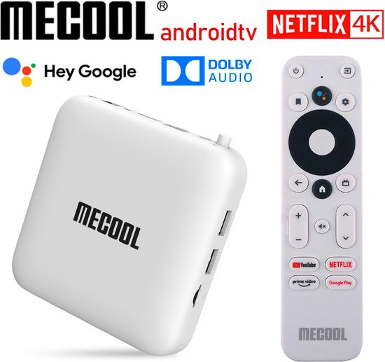 Mecool KM2 Android 10 TV box Netflix 4K, ZiggoGO 4K, Prime Video 4K, Disney Plus 4K en Videoland kijken in 4K Bluetooth 2.4 & 5g Wifi