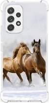 GSM Hoesje Geschikt voor Samsung Galaxy A53 5G Bumper Hoesje met transparante rand Paarden