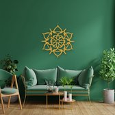Wanddecoratie | Bohemian Wall Art / Mandala Symbol | Metal - Wall Art | Muurdecoratie | Woonkamer |Gouden| 60x60 cm
