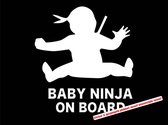Autotoebehoren - Stickerloods Baby Ninja on Board Raamsticker -autoraamsticker- On Board Sticker 13x15cm