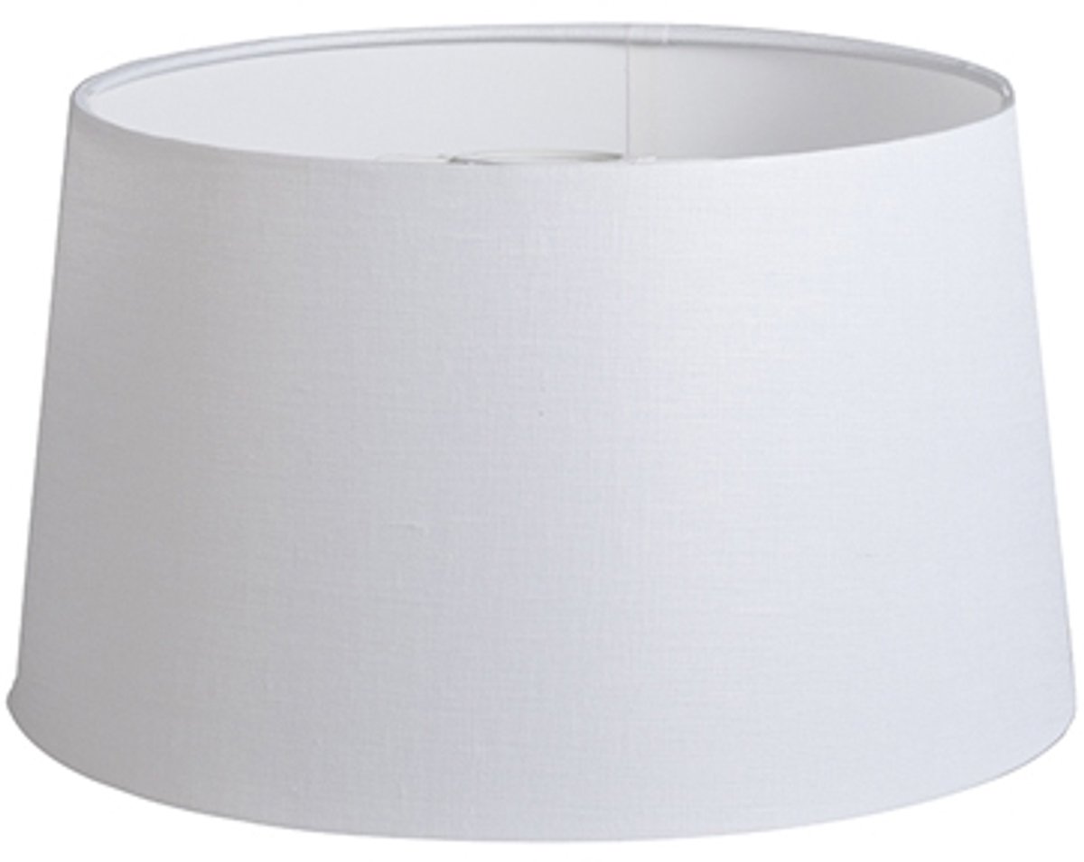 QAZQA rond schuin linnen - Lampenkap - Ø 350 mm - Wit -