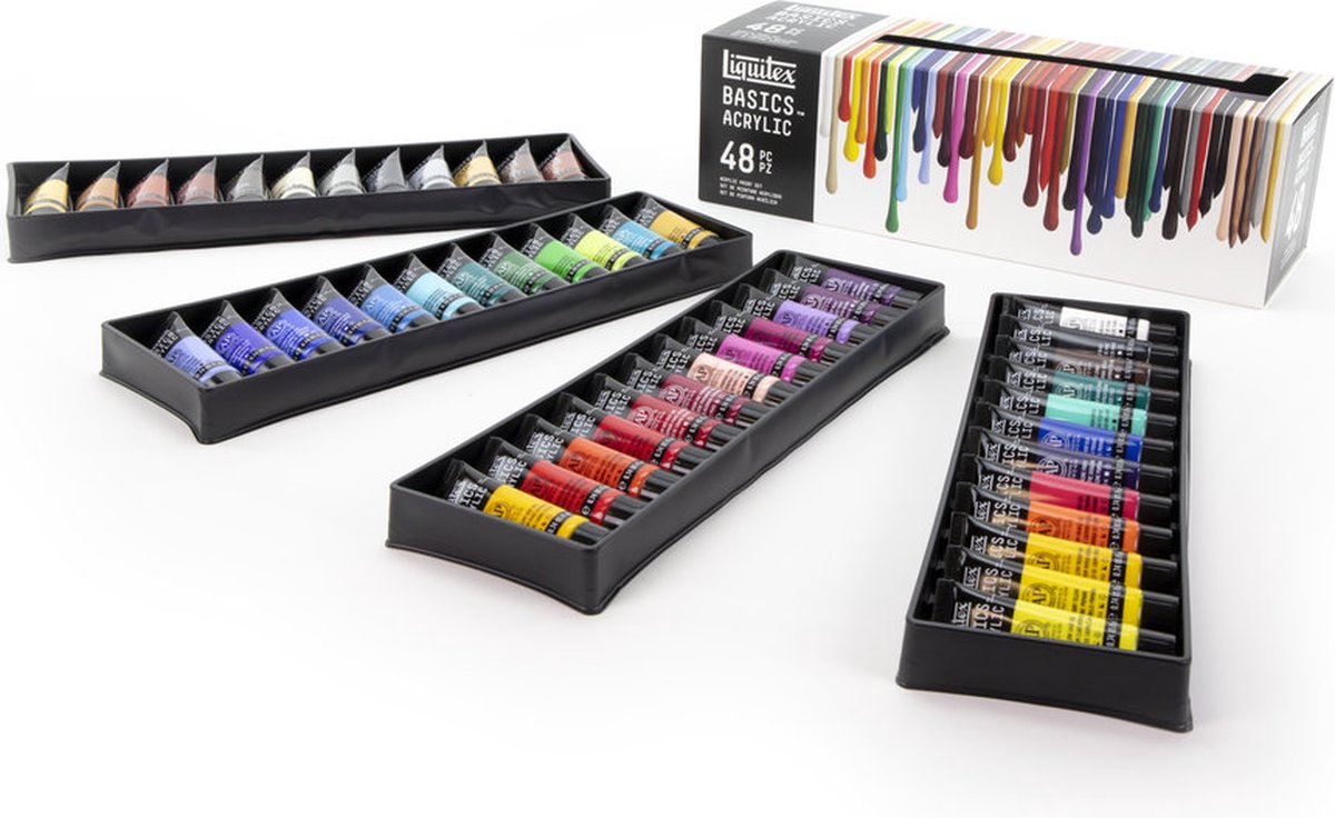 Liquitex 3699395 Basics Acrylverf Set – 48 x 22 ml Tubes | Kunstenaars Acrylverf | Middelmatige Viscositeit | Lichtechte Kleuren voor Schilderen, Canvas & Hobby — afbeelding 9