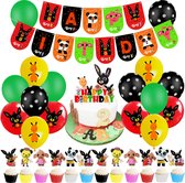 Bing ballon verjaardag versiering decoratie feestpakket kinderfeestje XL 42 delig incl. Cupcake en Taarttopper