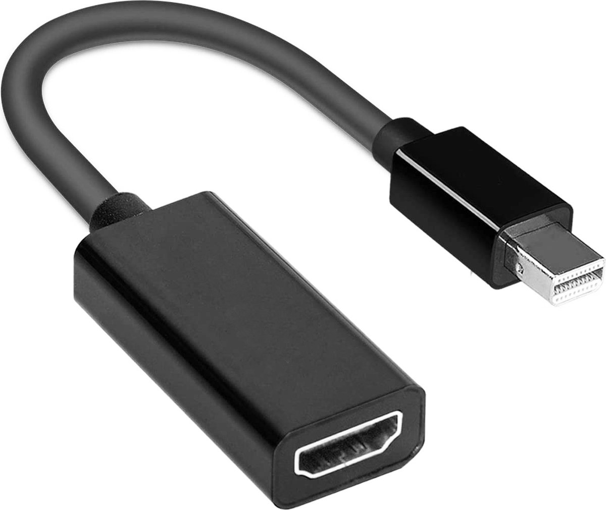 Mini DisplayPort Naar HDMI Adapter - Mini DP Hub - Thunderbolt To HDMI converter - Thunderbolt 3 - Compatible Apple Macbook - IMAC - Surface Laptop / Pro - Dell - Lenovo - Samsung - HP - Zwart