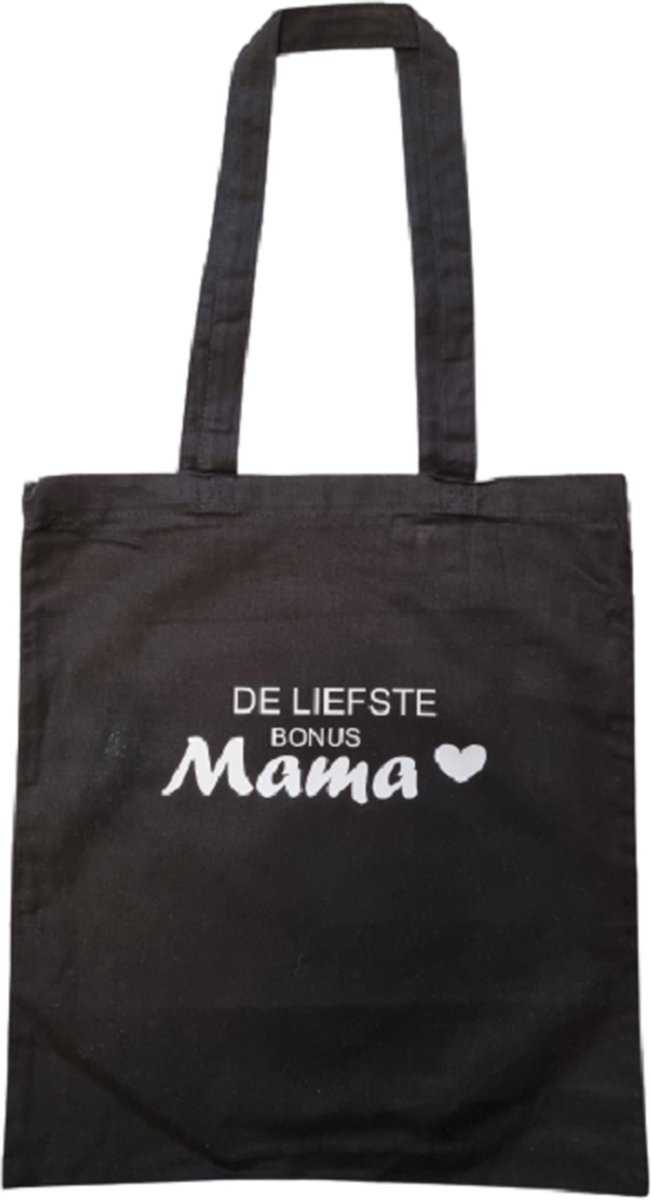 tas de liefste bonus Mama - Boodschappentas - Zwart
