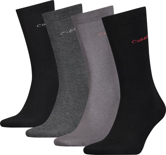 Calvin Klein Sock Tin Tbox 4 Pack Heren Sokken Grijs Maat 