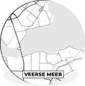 Wandcirkel - Muurcirkel - Stadskaart - Plattegrond - Kaart - Veerse Meer - Aluminium - Dibond - ⌀ 90 cm - Binnen en Buiten