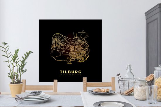 Stickers muraux - Plan de la ville - Tilburg - Carte - Carte - 100x100 cm - Feuille adhésive XXL
