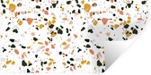 Muurstickers - Sticker Folie - Oranje - Zwart - Terrazzo - Patronen - 40x20 cm - Plakfolie - Muurstickers Kinderkamer - Zelfklevend Behang - Zelfklevend behangpapier - Stickerfolie