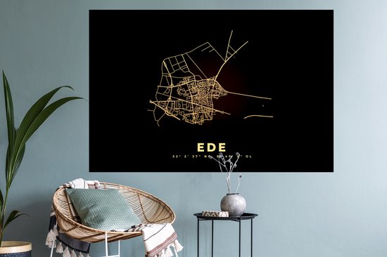 Stickers muraux - Plan d'étage - Plan de la ville - Carte - Ede - Nederland - 120x80 cm - Feuille adhésive