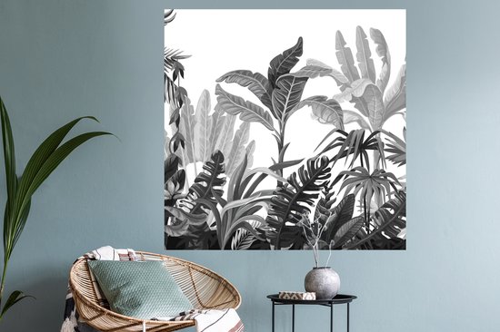 Stickers muraux - Jungle - Feuilles - Plantes - 120x120 cm - Film Adhésif XXL