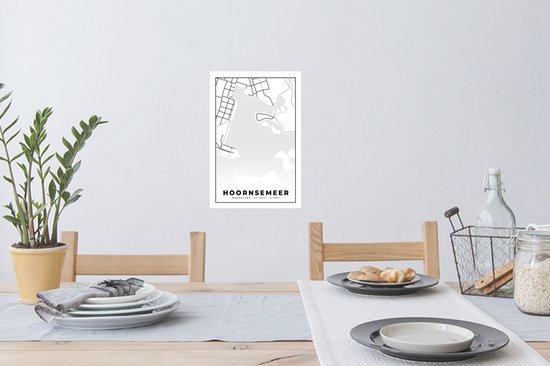Muurstickers - Sticker Folie - Groningen - Plattegrond - Stadskaart - Kaart - Hoornsemeer - 20x30 cm - Plakfolie - Muurstickers Kinderkamer - Zelfklevend Behang - Zelfklevend behangpapier - Stickerfolie