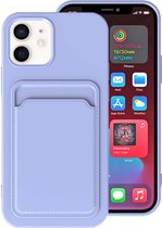 Smartphonica iPhone 12/12 Pro siliconen hoesje met pashouder - Paars / Back Cover geschikt voor Apple iPhone 12;Apple iPhone 12 Pro