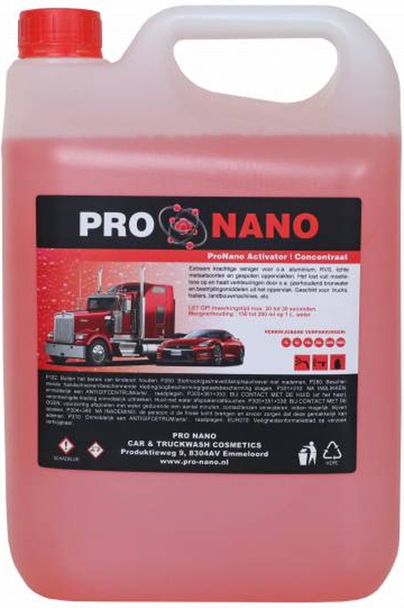 ProNano | Pro Nano Activator Car & Truck 5L | Contactloos reinigen | Nano Technologie | Extreem krachtige reiniger voor o.a. aluminium, RVS, lichte metaal soorten en gespoten oppervlakten. Het lost vuil moeiteloos op!
