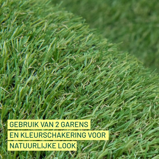 Green Turtle Kunstgras - Grastapijt 100x200cm - 22mm - WIMBLEDON - Artificieel Gras - Grastapijt voor binnen en buiten - Geschikt voor tuin, balkon, terras of speelhoek