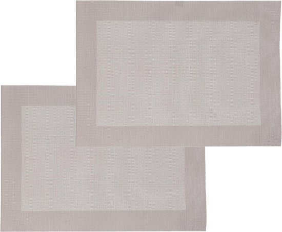 Set de 4x sets de table beige - texaline - 50 x 35 cm - Dessous de verre