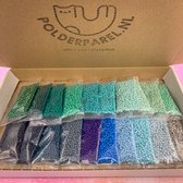 Rocailles assortiment set 3mm in 20 verschillende ocean kleuren 10.500 kralen
