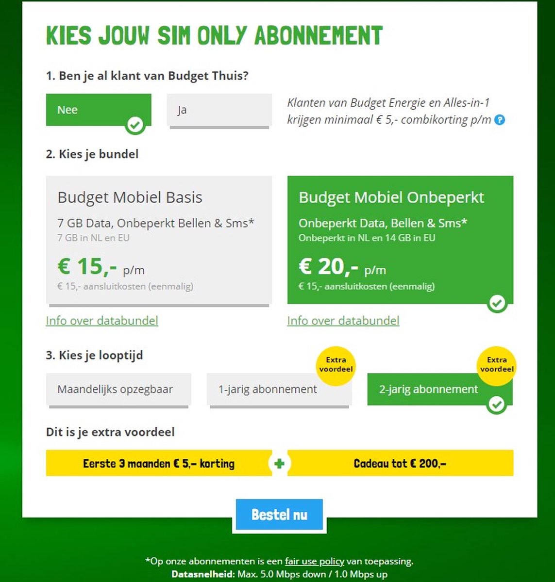 Budget Mobiel Simkaart Sim Only Abonnement - onbeperkt bellen & Data |  bol.com