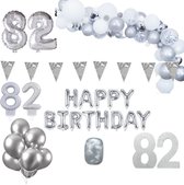 82 jaar Verjaardag Versiering Pakket Zilver XL