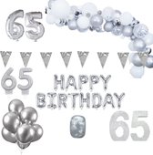 65 jaar Verjaardag Versiering Pakket Zilver XL