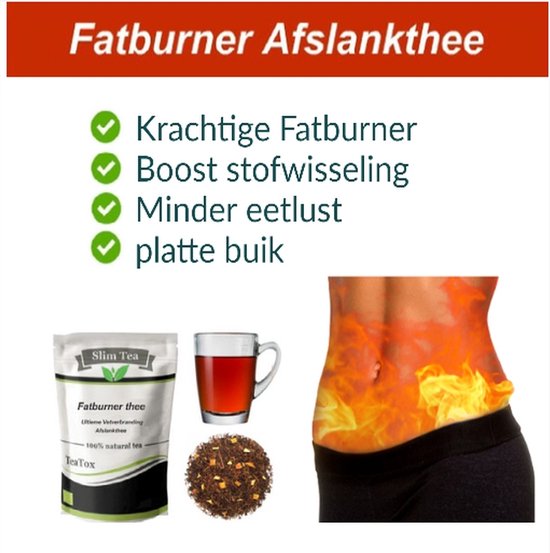 Slim Teatox Fatburner - Afslankthee - vet verbranden- boost stofwisseling- afvallen-platte buik