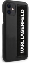 iPhone 12 Mini Backcase hoesje - Karl Lagerfeld - Effen Zwart - Kunstleer