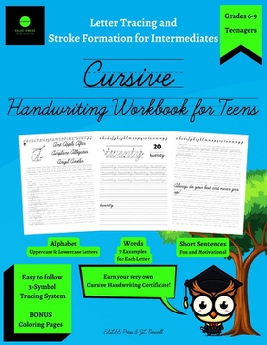 Cursive Handwriting Workbook for Teens - cover