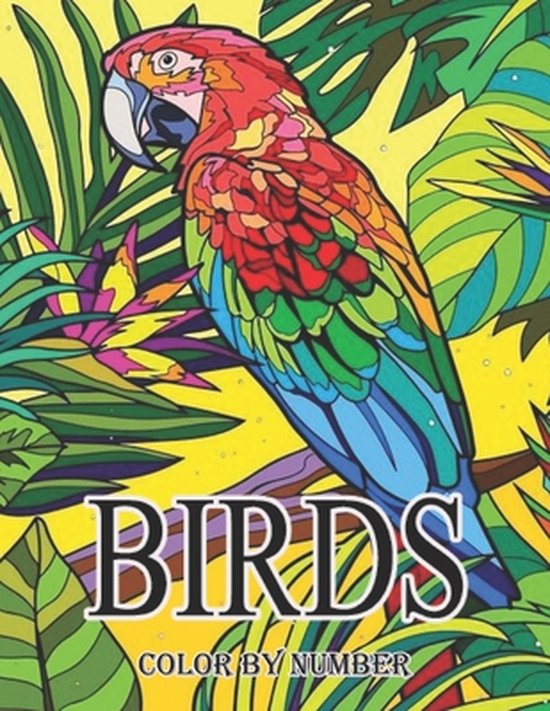 birds color by number book Coloring books for adults relax and