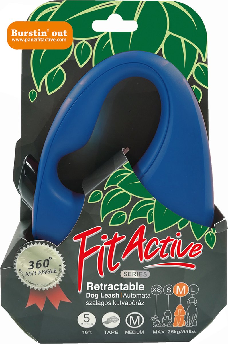 Panzi-Pet - Hondenriem - Leiband 5m voor honden tot 50kg - Blauw