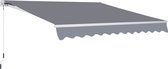 Outsunny Luifel aluminium knikarmluifel zonwering met handslinger 3,5 x 2,5 m grijs 840-168