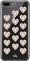 xoxo Wildhearts case voor iPhone 7/8 Plus - Retro Hearts Nude - xoxo Wildhearts Transparant Case