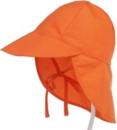 Zonnehoed Met Nekflap - Oranje Design - UV Werend - Verstelbaar - Sneldrogend - Kind - 3-18 Maanden