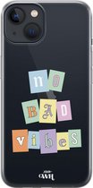 iPhone 13 mini Case - No Bad Vibes - xoxo Wildhearts Transparant Case