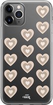 iPhone 13 Pro Max Case - Retro Hearts Nude - xoxo Wildhearts Transparant Case