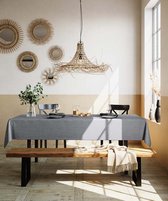 Mistral Home Tafelkleed - 150x250 cm - Gerecycleerd tafellaken - Duurzaam - Katoen linnen - Grijs