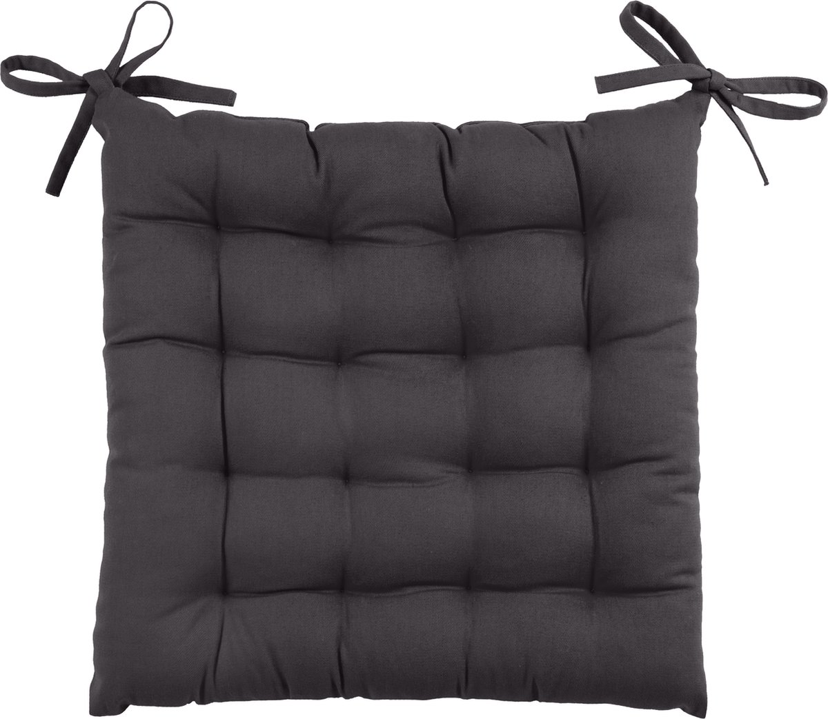 Mistral Home zitkussen - Stoelkussen met lintje - 40x40 cm - Zwart