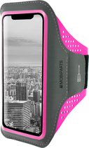 Apple iPhone XR Hoesje - Mobiparts - Comfort Fit Serie - Neopreen Sportarmband - Neon Pink - Hoesje Geschikt Voor Apple iPhone XR