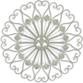 Metalen wanddecoratie - Fleur de Lis decor - Metaal klassiek wit