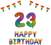 23 jaar Verjaardag Versiering Pakket Regenboog