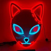 Pico NL® Anime Masker Vos - Purge Masker - Glow in the Dark Masker - Met Rode Led Verlichting