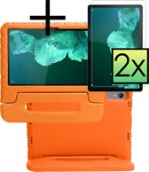 Lenovo Tab P11 Hoes Kindvriendelijke Kids Case Hoesje Met 2x Screenprotector - Oranje